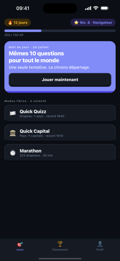 Drapoz home in dark mode